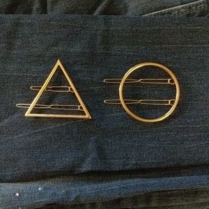 Gold Geometric Barrettes